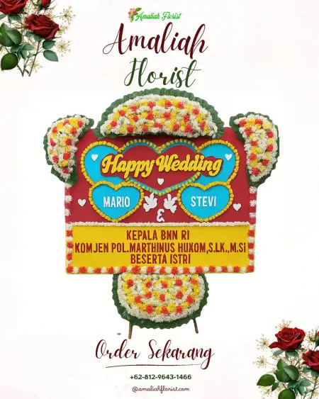 Papan Bunga Pernikahan Patung